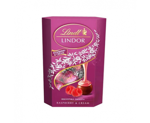 Шоколадови бонбони Линдт Корнет 200г 16бр Малина и сметана Шоколадови бонбони Линдт Корнет 200г 16бр Малина и сметана