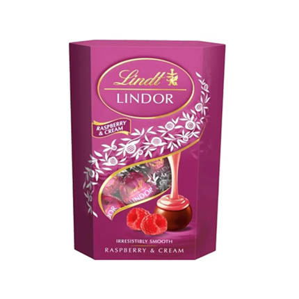 Шоколадови бонбони Линдт Корнет 200г 16бр Малина и сметана