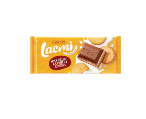 Шоколад Рошен Лакми 100г Млечен с бисквитка