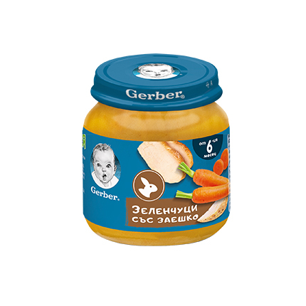 Пюре Гербер 125г Заешко със зеленчуци Пюре Гербер 125г Заешко със зеленчуци