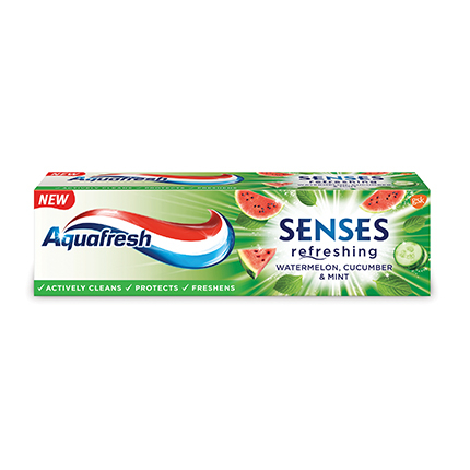 Паста за зъби Аквафреш Сенсес 75мл Диня, краставица и мента Паста за зъби Аквафреш Сенсес 75мл Диня, краставица и мента
