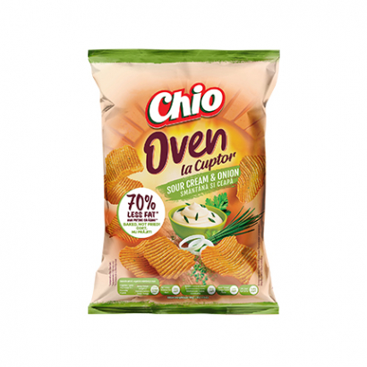 Печен чипс Чио 100г Сметана и лук