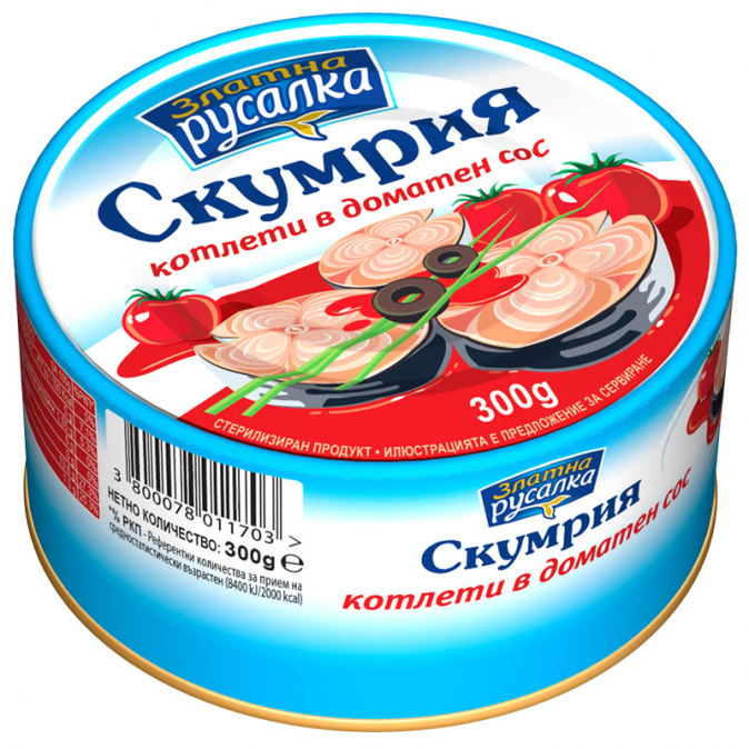 Скумрия котлет Русалка 300г Доматен сос