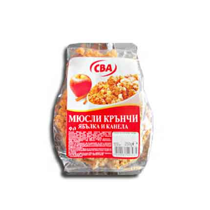 Мюсли Крънчи СВА 250г Ябълка и Канела