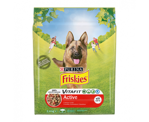 Храна за кучета Фрискас Актив 2,4кг Суха Месо и зеленчуци