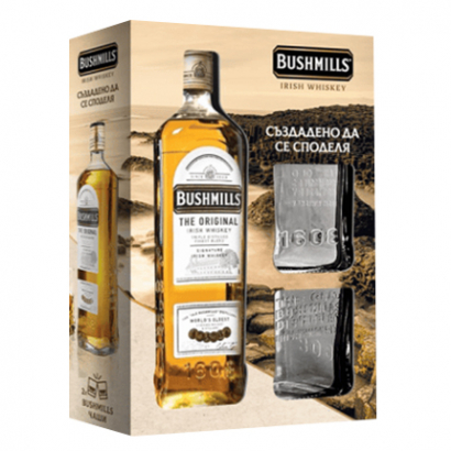Уиски Бушмилс 700мл + 2 чаши ниски