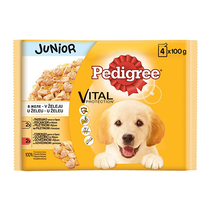 Храна за кучета Педигри Джуниър 4х100г Пауч Храна за кучета Педигри Джуниър 4х100г Пауч