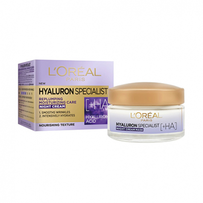 Крем за лице Лореал Хиалурон Експерт 50мл Нощен