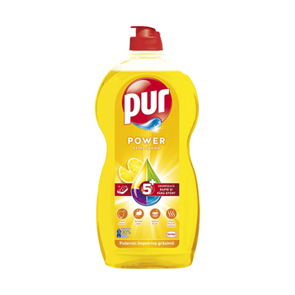 Препарат за съдове Пур 1,2л Лимон Препарат за съдове Пур 1,2л Лимон