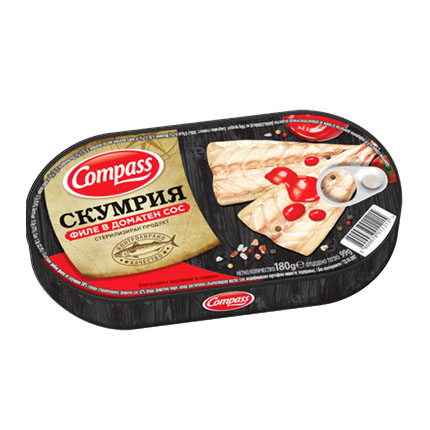Скумрия филе Компас 180г Доматен сос