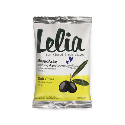 Маслини Лелиа 250г Черни със зехтин