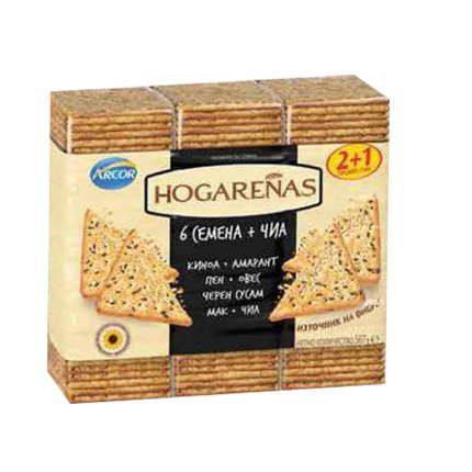 Бисквити Хогаренас 567г 2+1бр Шест семена и чиа