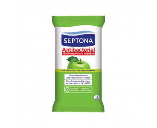 Влажни кърпи Септона 15бр Ябълка Влажни кърпи Септона 15бр Ябълка