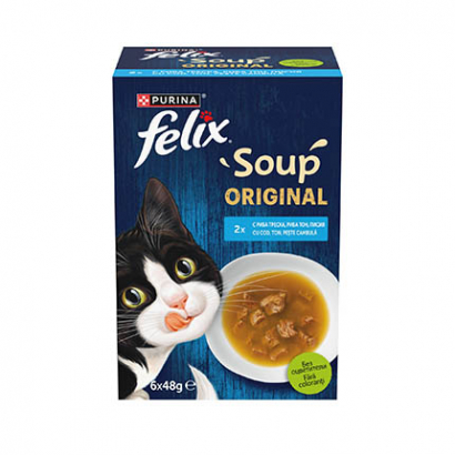 Супа за котки Феликс 6х48г С риба