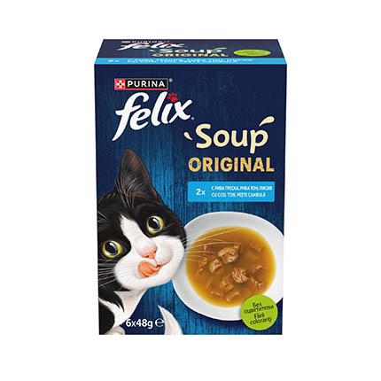 Супа за котки Феликс 6х48г С риба