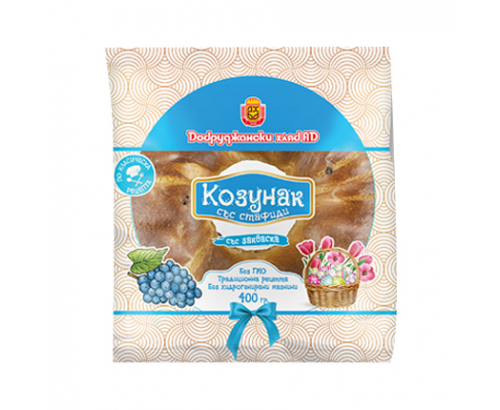 Козунак Добруджански Хляб 400г Със стафиди Козунак Добруджански Хляб 400г Със стафиди